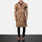 Deux Brown Leather Duster - image 4