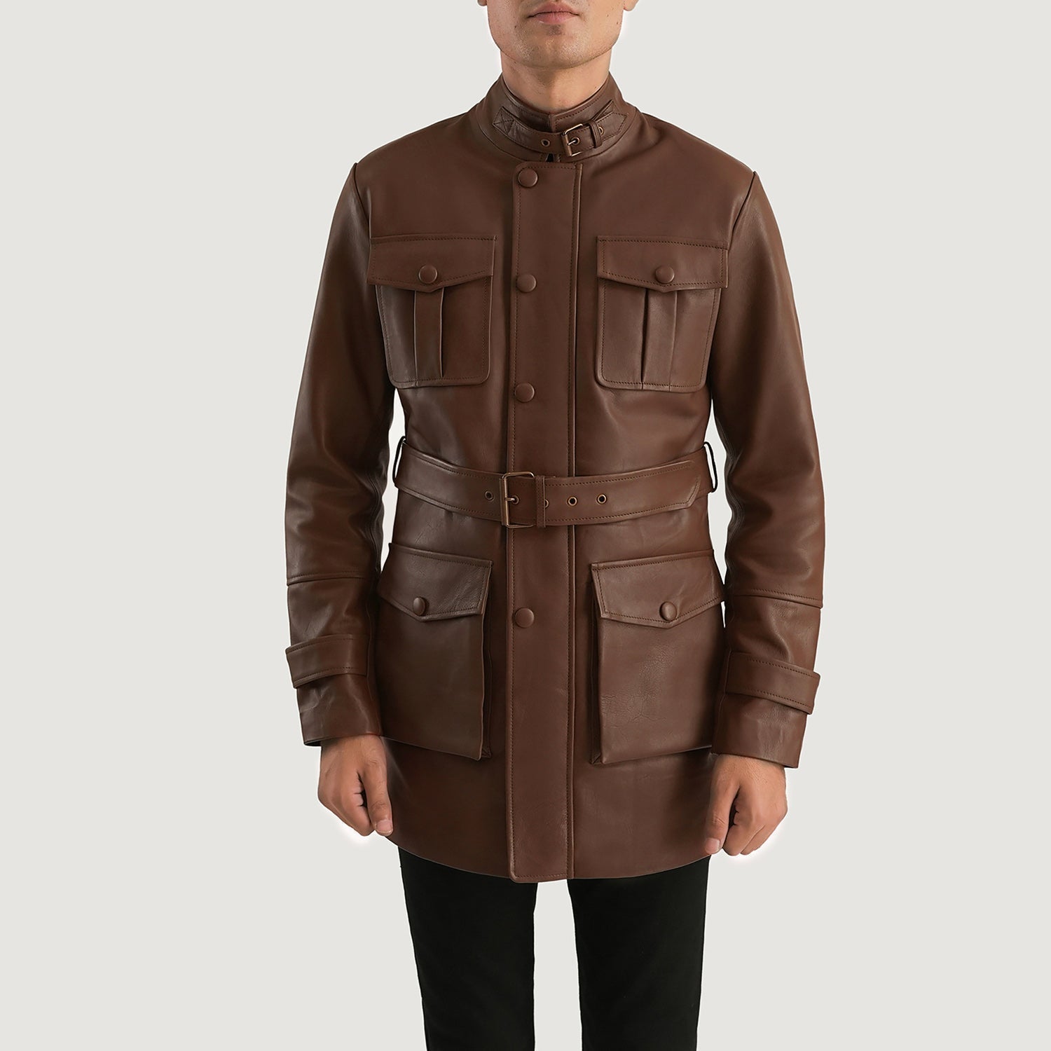 Dolf Brown Leather Jacket - image 1
