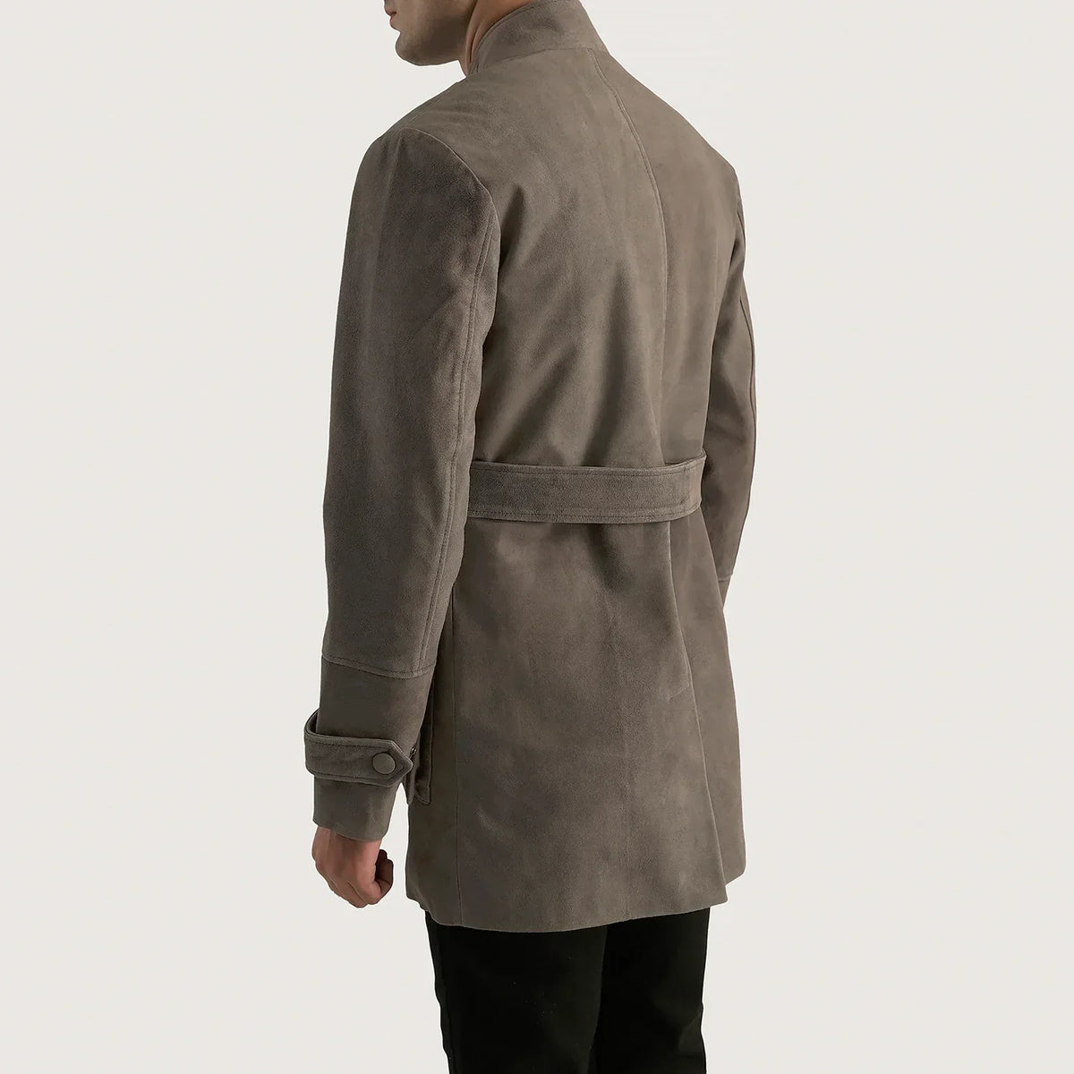 Authentic Cowhide Suede with Suede Finish Grain Texture & Heavy-Duty Seam Stitching Detail
