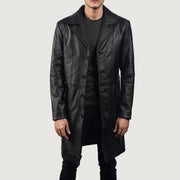 Don Long Black Leather Coat - image 1