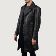 Don Long Black Leather Coat - image 2