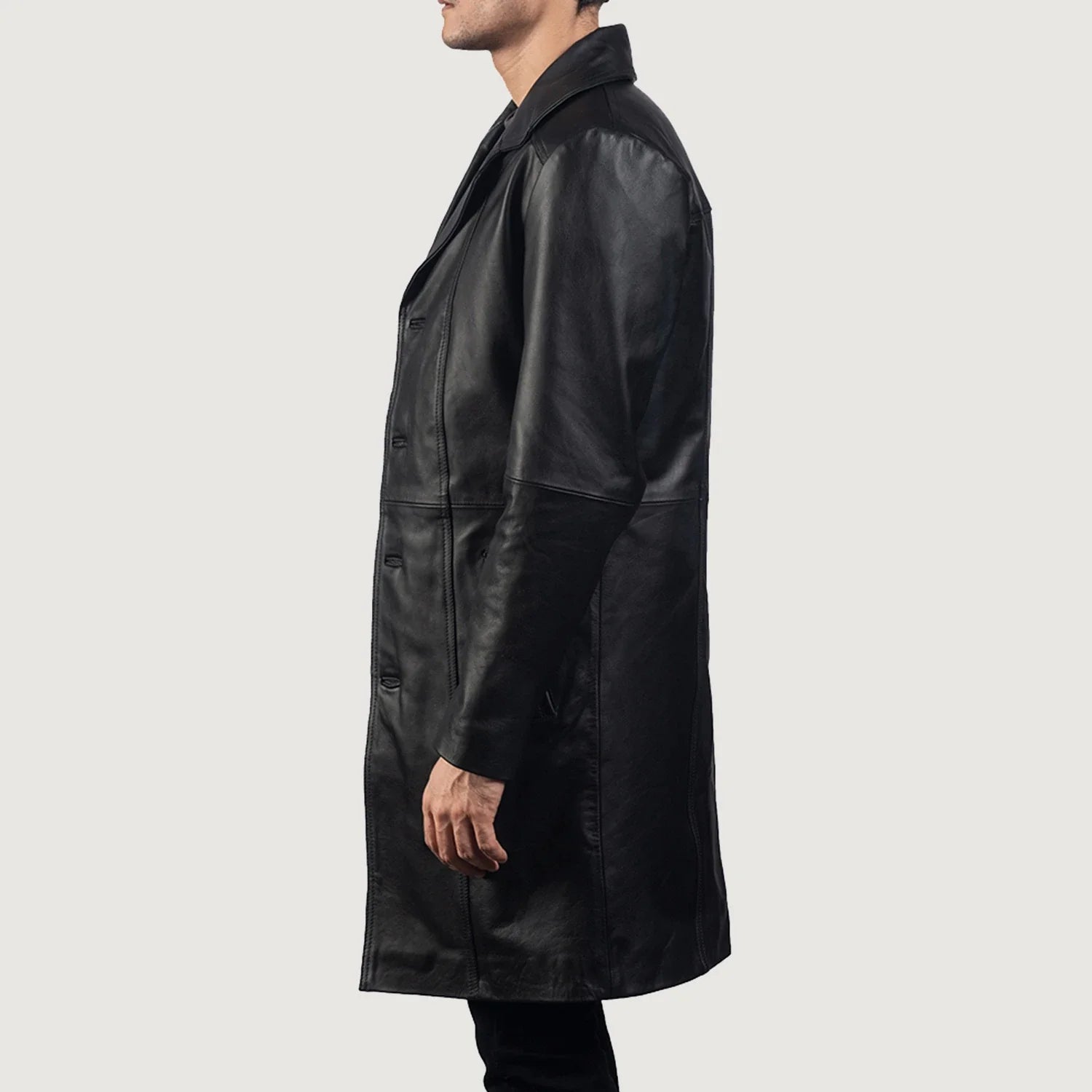 Don Long Black Leather Coat - image 5