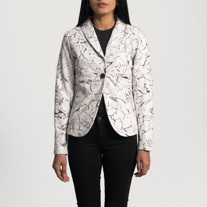 Donna Blake White Leather Blazer – alternate product view 1