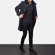 Drake Black Wool Hooded Duffle Coat - image 1