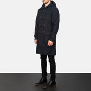 Drake Black Wool Hooded Duffle Coat - image 2