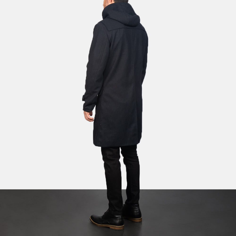 Drake Black Wool Hooded Duffle Coat - image 5