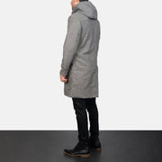 Drake Grey Wool Hooded Duffle Coat - image 5
