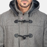 Drake Grey Wool Hooded Duffle Coat - image 6