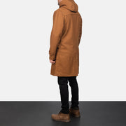 Drake Khaki Wool Hooded Duffle Coat - image 5