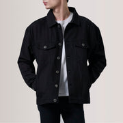 Eddie Black Oversized Denim Trucker Jacket - image 1
