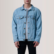 Eddie Light Blue Oversized Denim Trucker Jacket - image 1