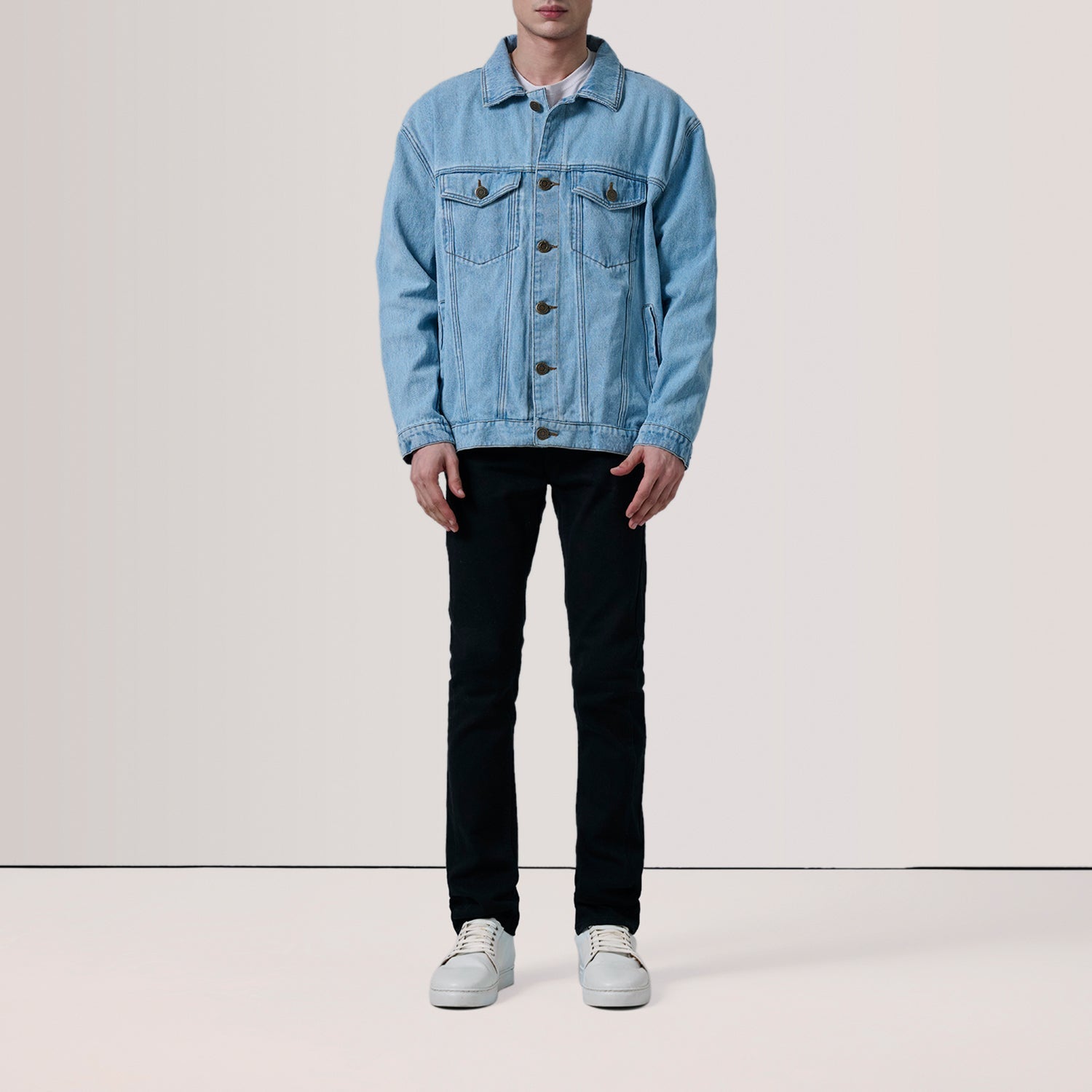 Eddie Light Blue Oversized Denim Trucker Jacket - image 2