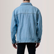 Eddie Light Blue Oversized Denim Trucker Jacket - image 4