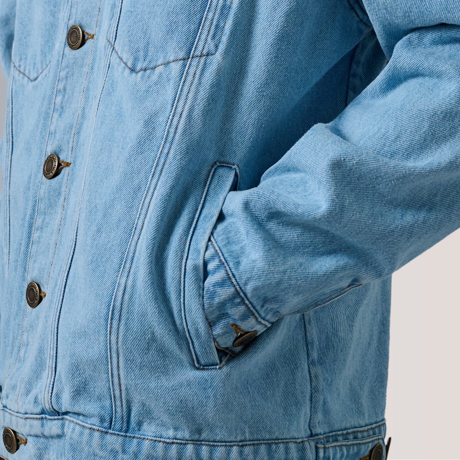 Eddie Light Blue Oversized Denim Trucker Jacket - image 6