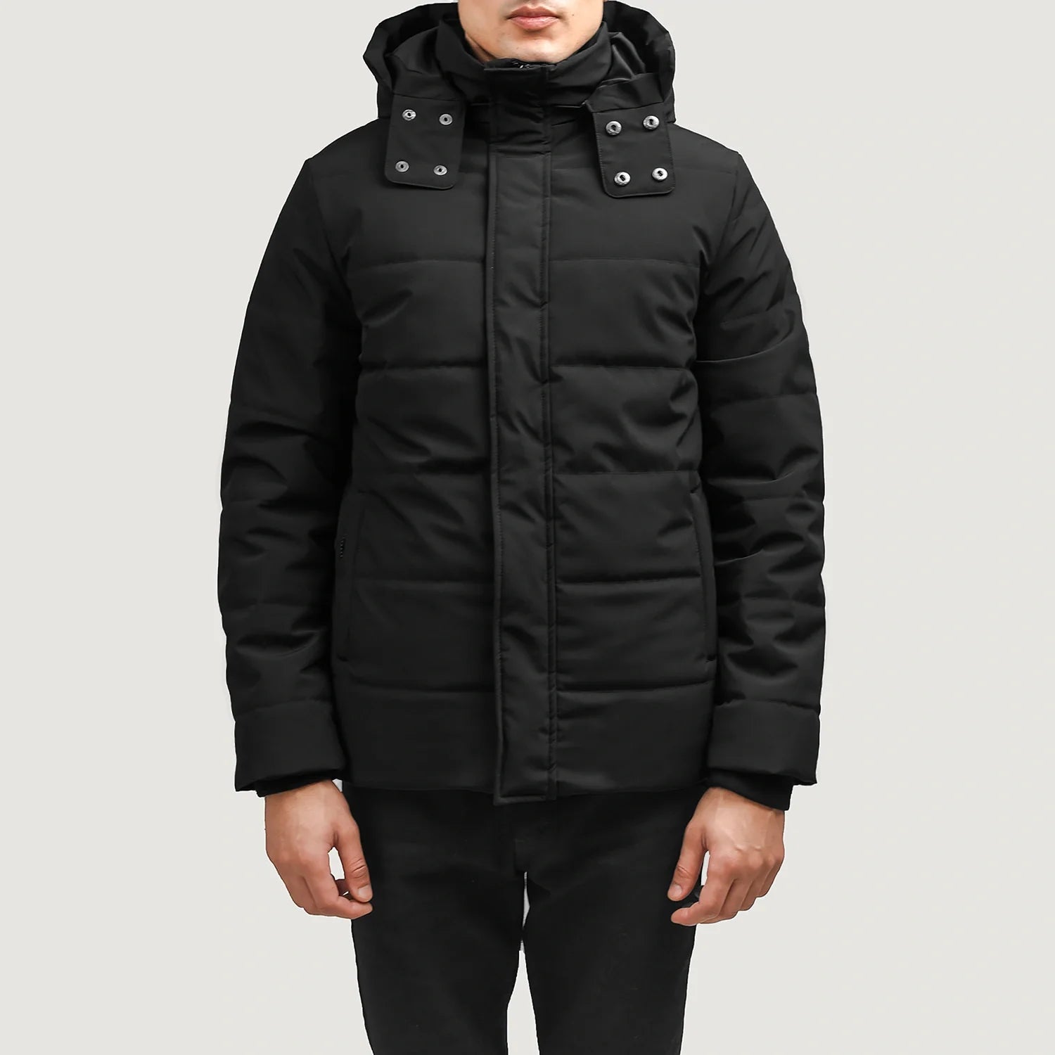 Exton Black Hooded Down Puffer Jacket - image 1