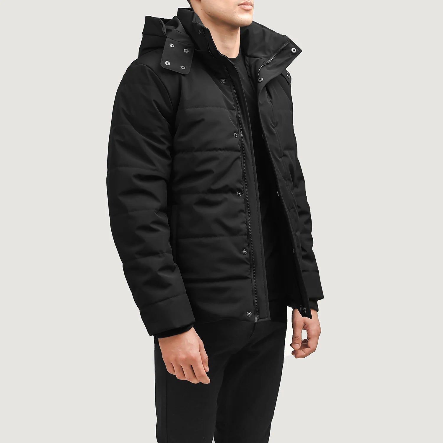 Exton Black Hooded Down Puffer Jacket - image 2