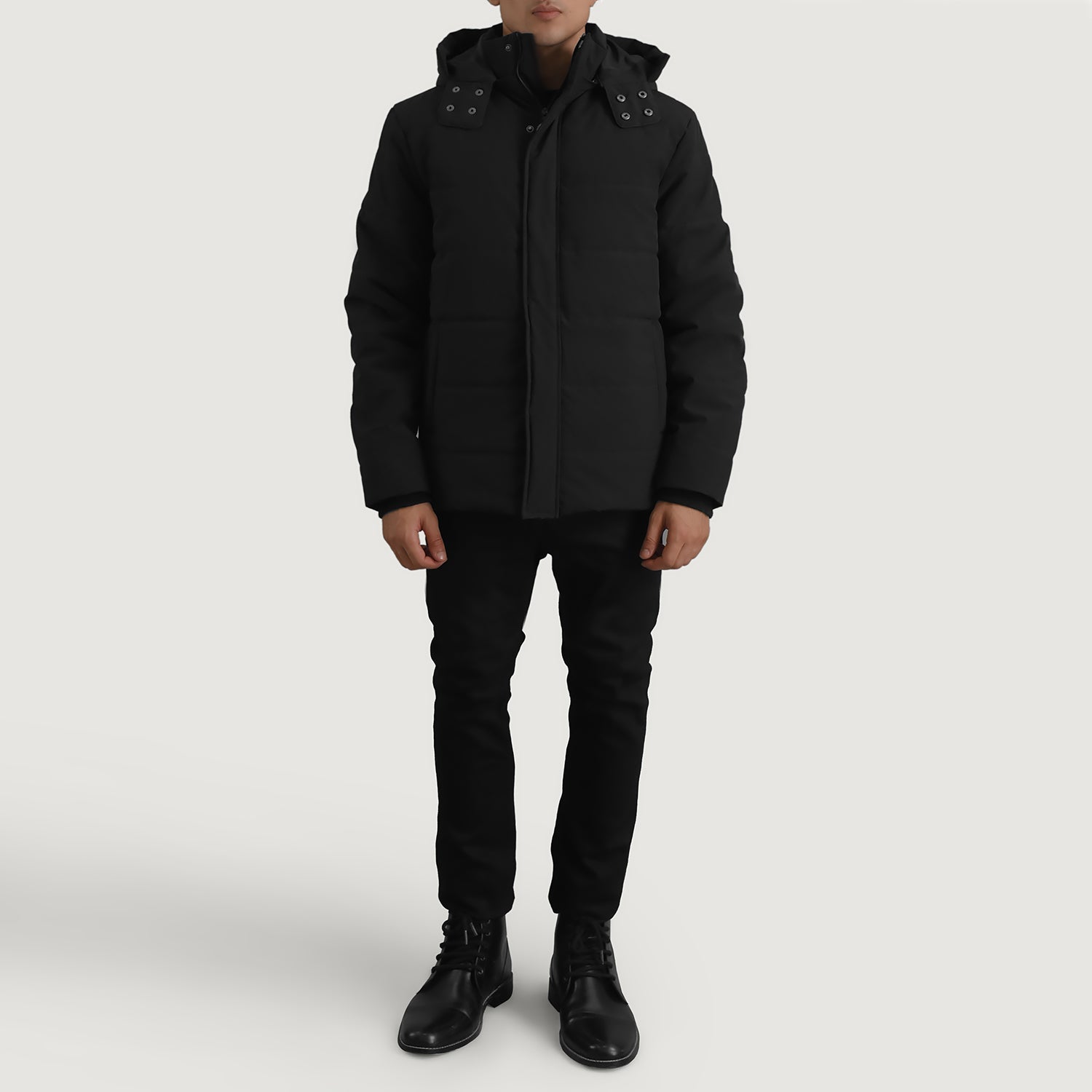 Exton Black Hooded Down Puffer Jacket - image 4