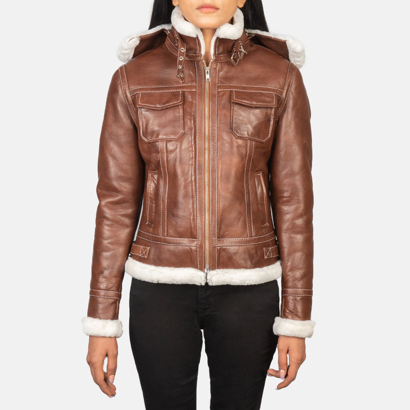 Fiona Hooded Shearling Jacket – alternate product view 1