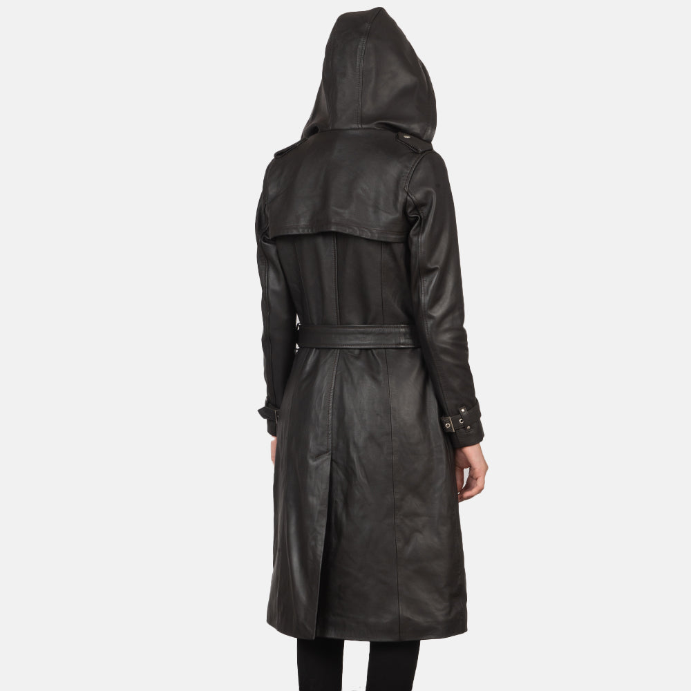 Fixon Hooded Brown Trench Coat - image 4