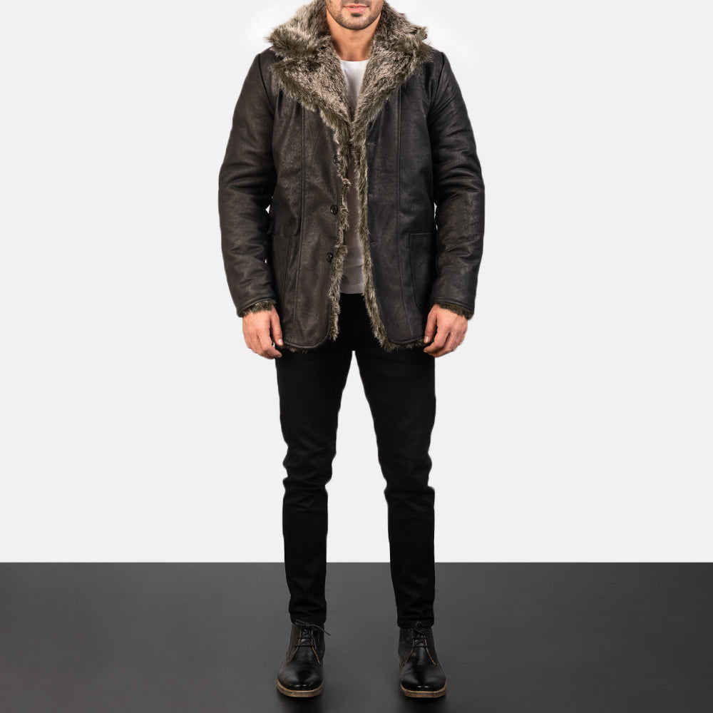 Furlong Coat Beige Leather Coat – alternate product view 3