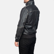 Glen Street Black Leather Bomber Jacket - image 5