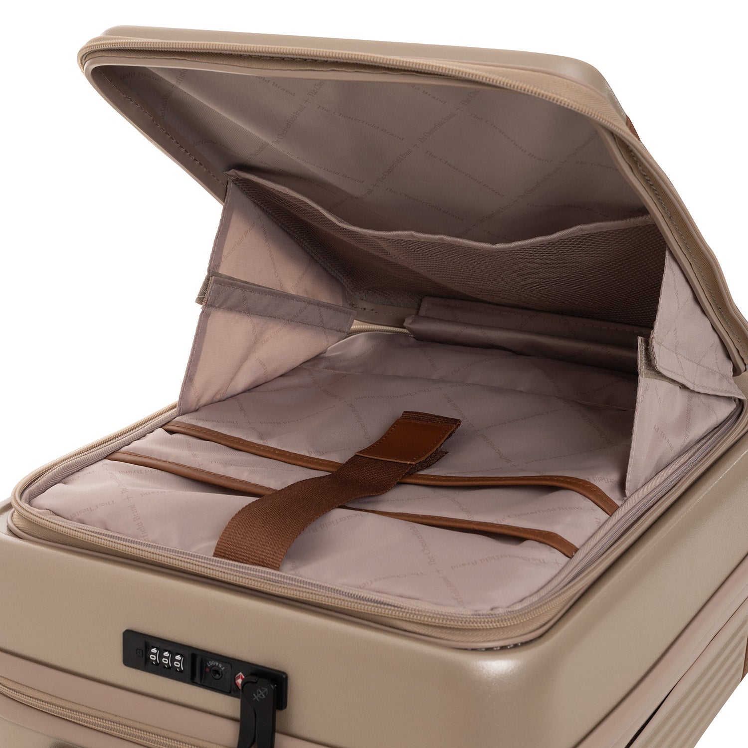 Champagne Hand Luggage Suitcase Front Pocket Zuna, detail view 4
