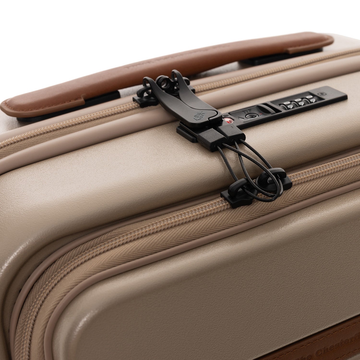Champagne Hand Luggage Suitcase Front Pocket Zuna, product view 3