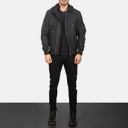 Hanklin Ma-1 Black Hooded Bomber Jacket - image 3