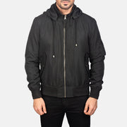 Hanklin Ma-1 Black Hooded Bomber Jacket - image 4