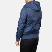 Hanklin Ma-1 Blue Hooded Bomber Jacket - image 5