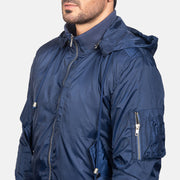 Hanklin Ma-1 Blue Hooded Bomber Jacket - image 6