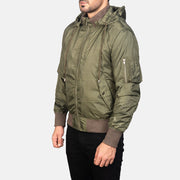 Hanklin Ma-1 Green Hooded Bomber Jacket - image 2