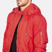 Hanklin Ma-1 Red Hooded Bomber Jacket - image 6