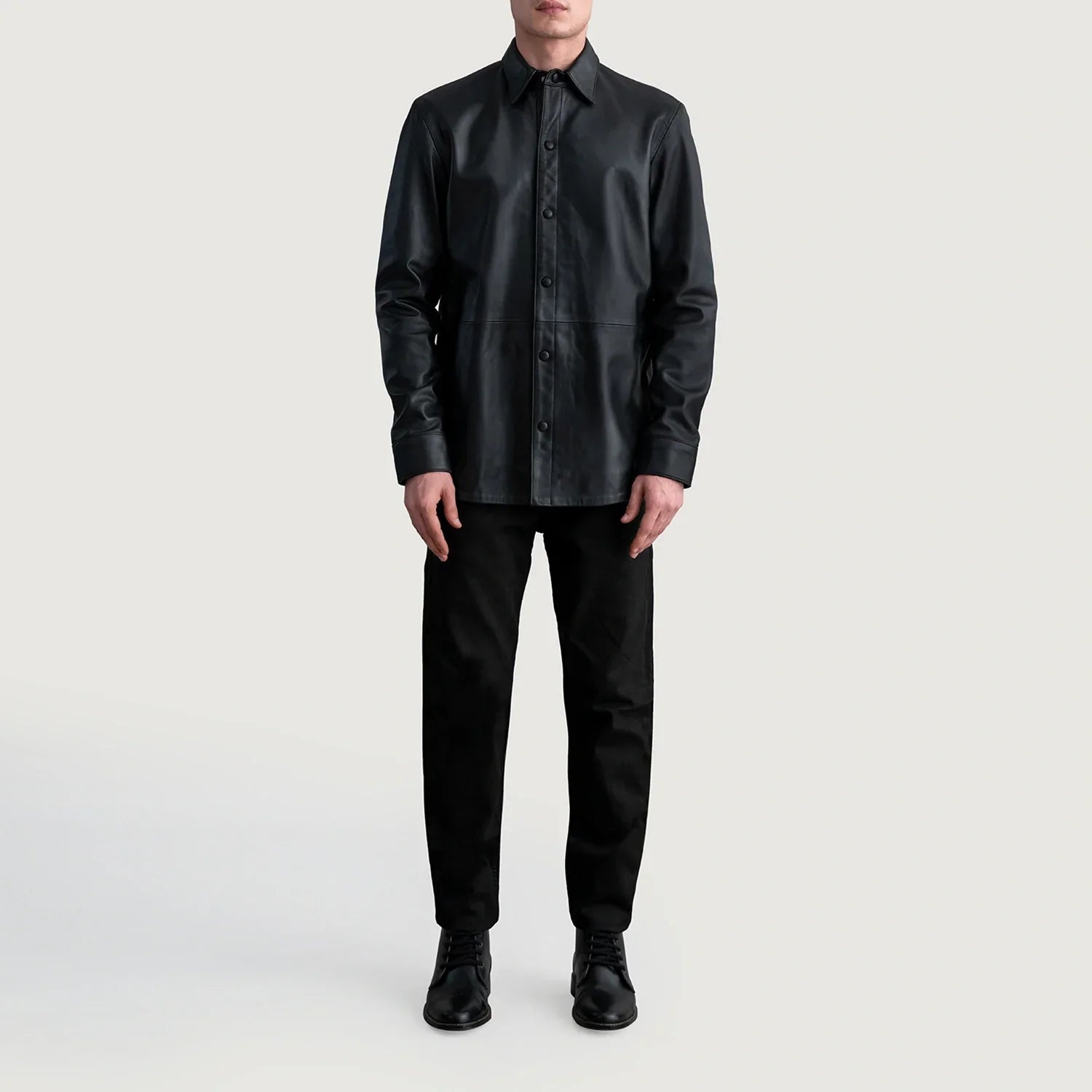 Haven Black Leather Shirt - image 4