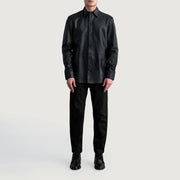 Haven Black Leather Shirt - image 4