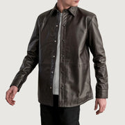 Haven Brown Leather Shirt - image 1