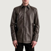Haven Brown Leather Shirt - image 3