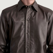 Haven Brown Leather Shirt - image 5