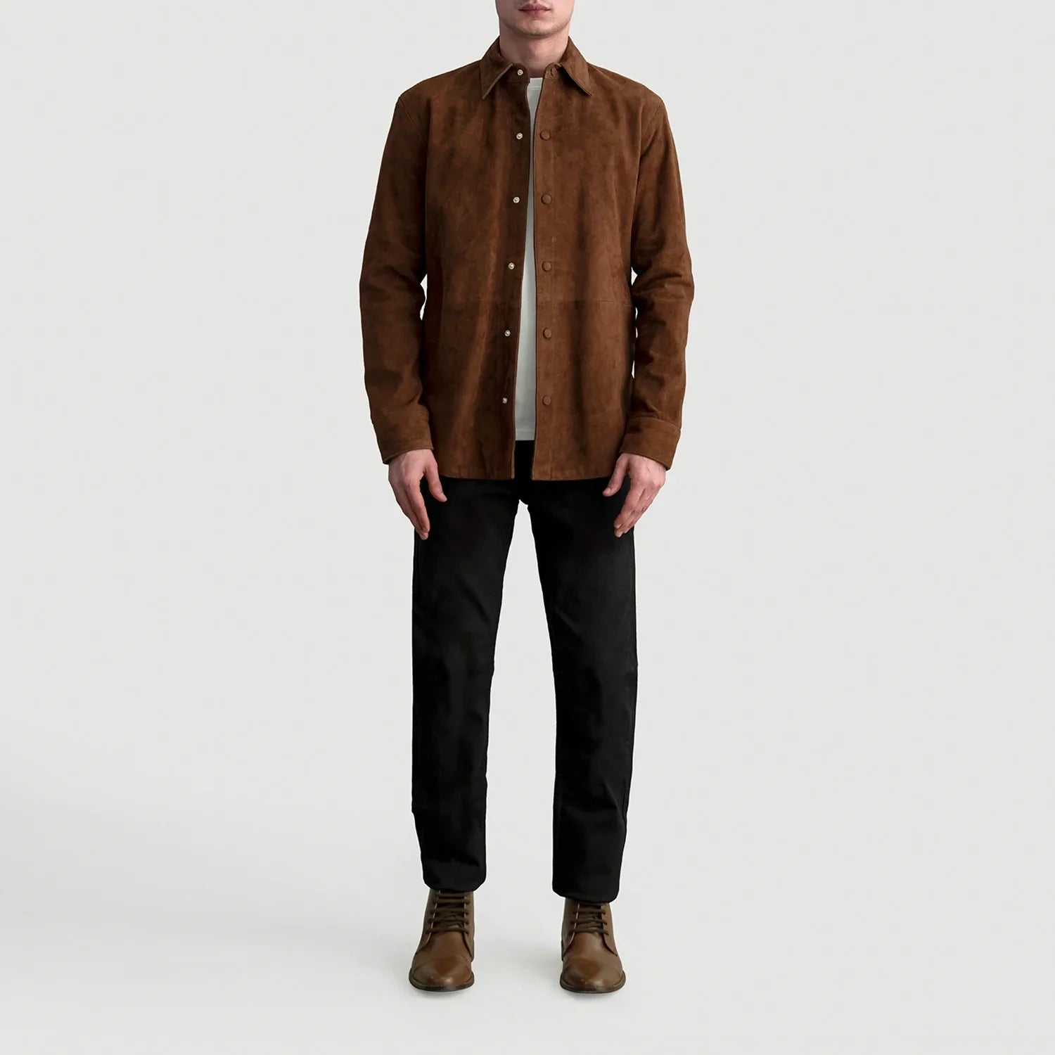 Haven Brown Suede Leather Shirt - image 4