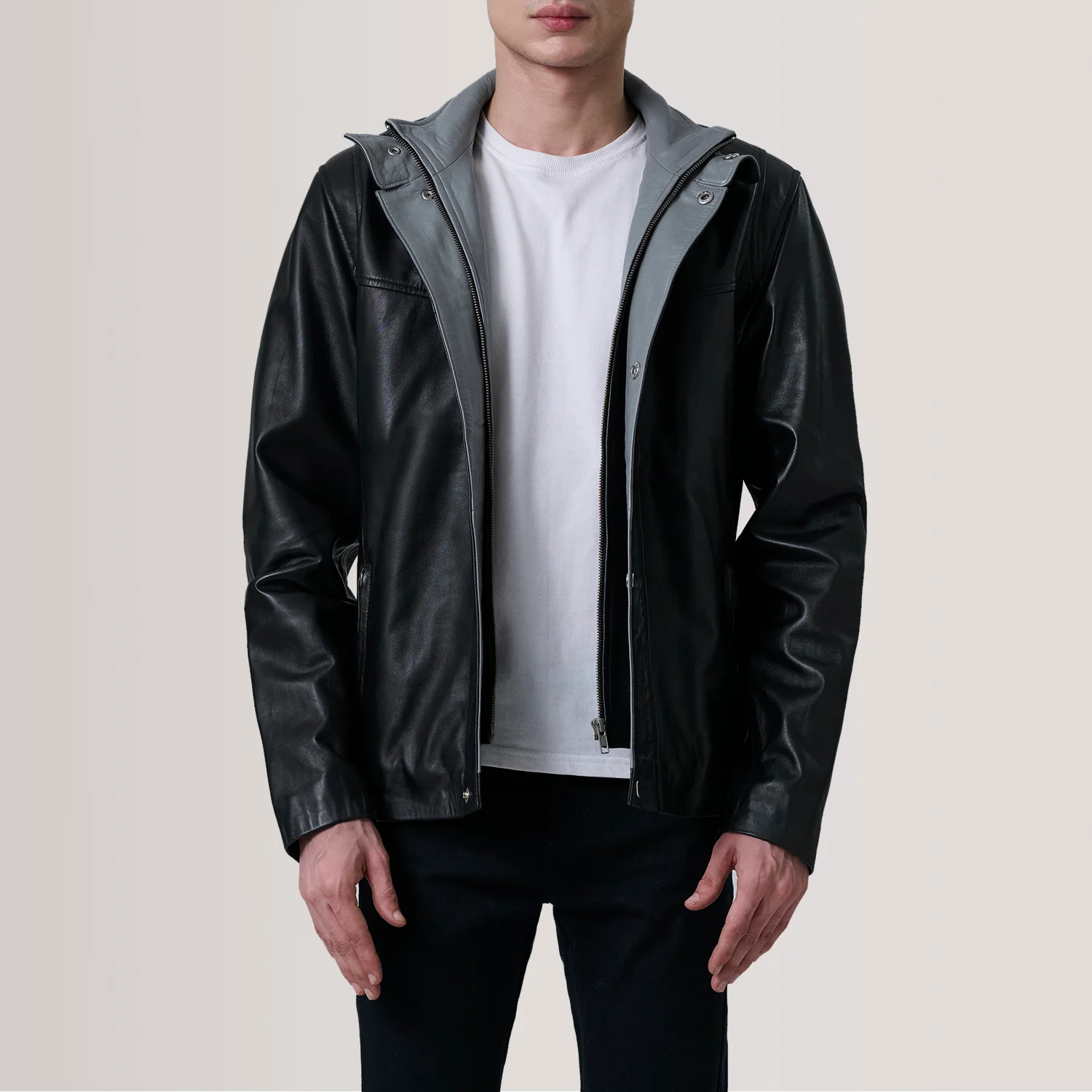 Henrik Black Leather Cafe Racer - image 1