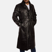 Hooligan Black Leather Trench Coat - image 6