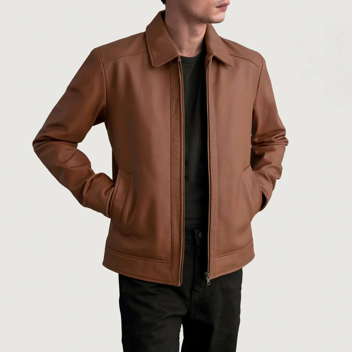 Inferno Leather Brown Jacket – alternate product view 1