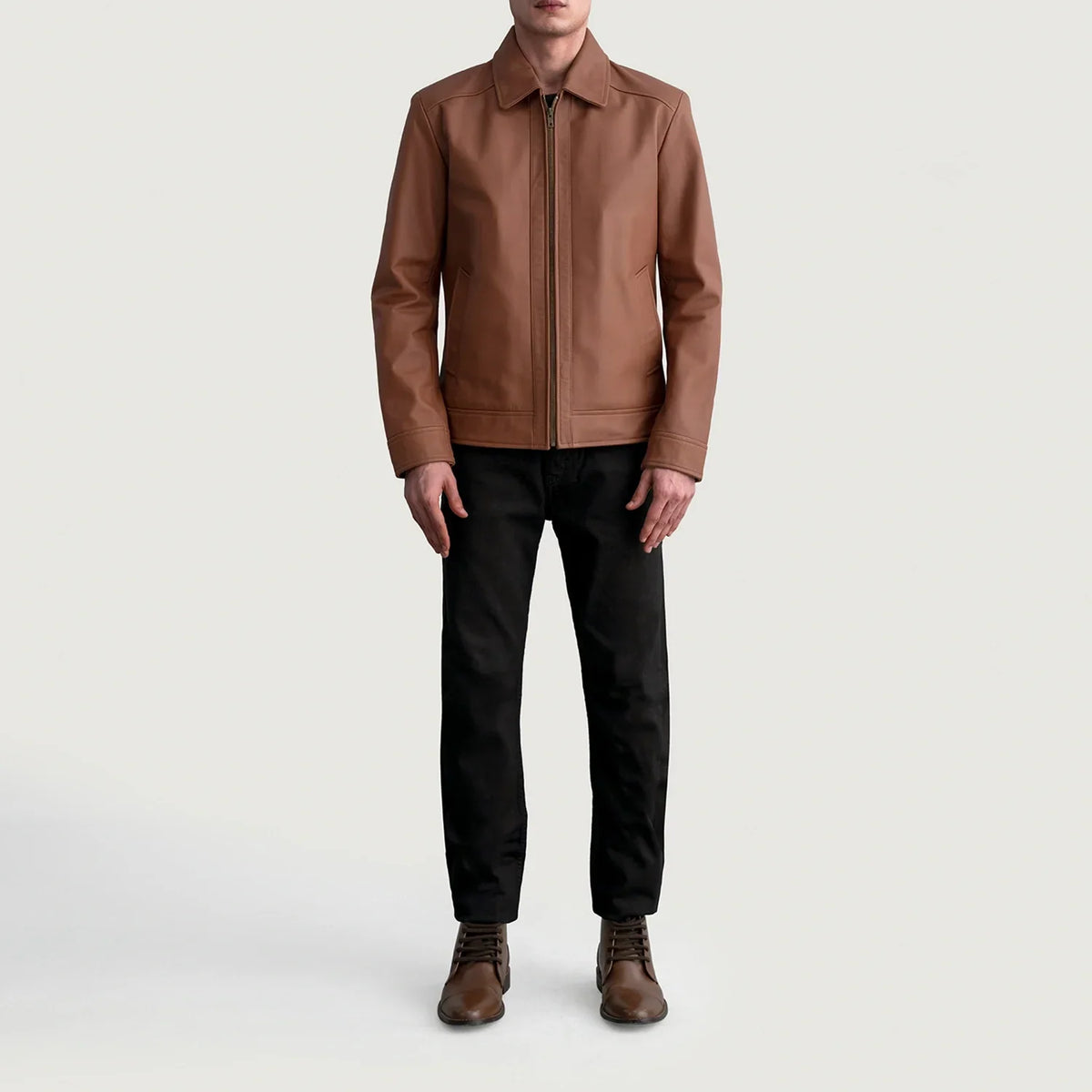 Inferno Leather Brown Jacket – alternate product view 4