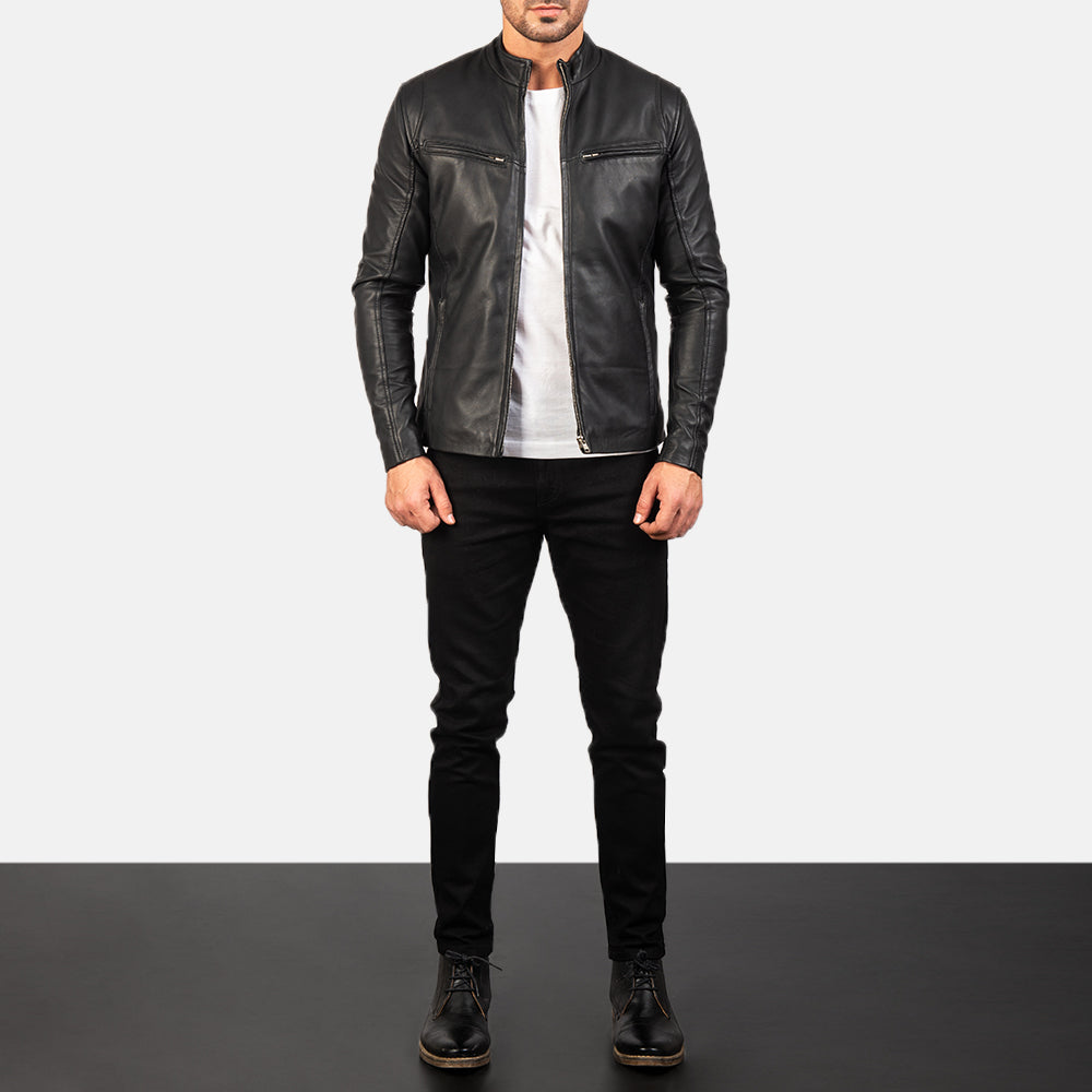 Ionic Black Leather Jacket - image 3