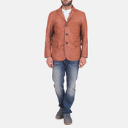 James Tan Brown Leather Blazer - image 5