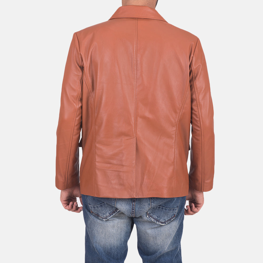 James Tan Brown Leather Blazer - image 6
