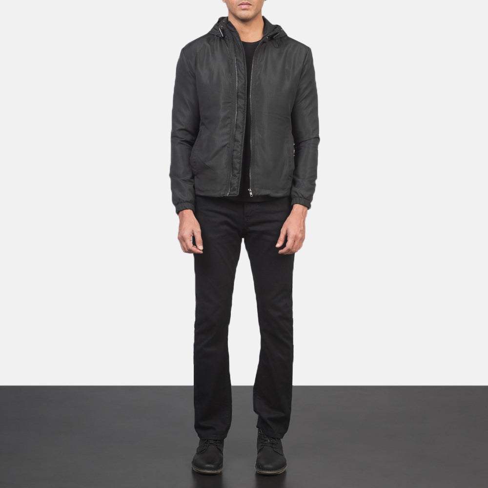 Jimmy Black Hooded Windbreaker Jacket - image 3