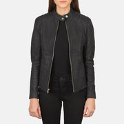Kelsee Leather Biker Jacket – alternate product view 1