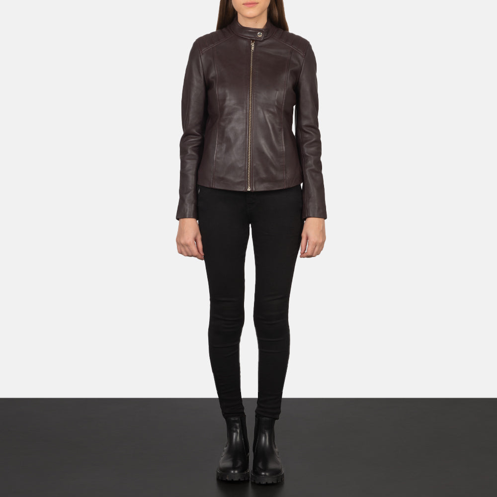 Kelsee Leather Biker Jacket – alternate product view 3