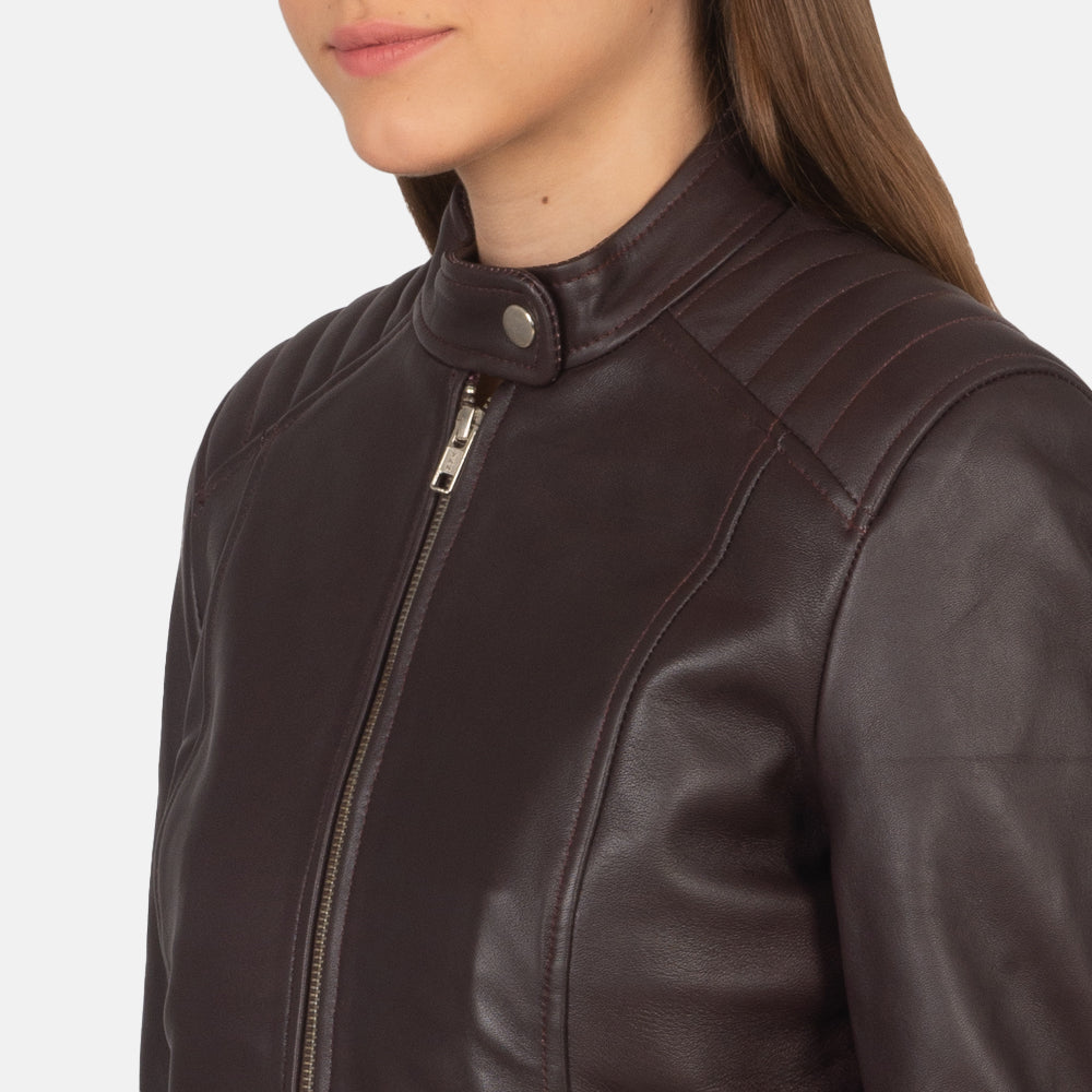 Kelsee Leather Biker Jacket – alternate product view 6